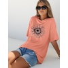 image:imageWIHOLL Oversized Tshirts for Women Summer Crew Neck Short Sleeve Graphic Tees Casual Loose Fit Workout Tops 2026Sunflower Print Pink