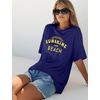 image:imageWIHOLL Oversized Tshirts for Women Summer Crew Neck Short Sleeve Graphic Tees Casual Loose Fit Workout Tops 2026Yellow Letters Dark Blue