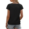 image:imageWIHOLL Short Sleeve Sweater for Women V Neck Trendy Summer Tops 2026 Beach Vacation Clothes Travel Business Casual OutfitsBlack
