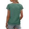 image:imageWIHOLL Short Sleeve Sweater for Women V Neck Trendy Summer Tops 2026 Beach Vacation Clothes Travel Business Casual OutfitsDark Green