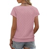 image:imageWIHOLL Short Sleeve Sweater for Women V Neck Trendy Summer Tops 2026 Beach Vacation Clothes Travel Business Casual OutfitsDusty Pink