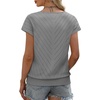 image:imageWIHOLL Short Sleeve Sweater for Women V Neck Trendy Summer Tops 2026 Beach Vacation Clothes Travel Business Casual OutfitsGray