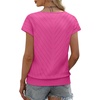image:imageWIHOLL Short Sleeve Sweater for Women V Neck Trendy Summer Tops 2026 Beach Vacation Clothes Travel Business Casual OutfitsHot Pink