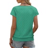 image:imageWIHOLL Short Sleeve Sweater for Women V Neck Trendy Summer Tops 2026 Beach Vacation Clothes Travel Business Casual OutfitsLake Green