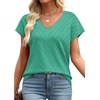 image:imageWIHOLL Short Sleeve Sweater for Women V Neck Trendy Summer Tops 2026 Beach Vacation Clothes Travel Business Casual OutfitsLake Green