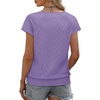 image:imageWIHOLL Short Sleeve Sweater for Women V Neck Trendy Summer Tops 2026 Beach Vacation Clothes Travel Business Casual OutfitsLavender