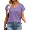 image:imageWIHOLL Short Sleeve Sweater for Women V Neck Trendy Summer Tops 2026 Beach Vacation Clothes Travel Business Casual OutfitsLavender
