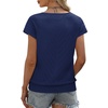 image:imageWIHOLL Short Sleeve Sweater for Women V Neck Trendy Summer Tops 2026 Beach Vacation Clothes Travel Business Casual OutfitsNavy