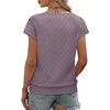 image:imageWIHOLL Short Sleeve Sweater for Women V Neck Trendy Summer Tops 2026 Beach Vacation Clothes Travel Business Casual OutfitsPurple
