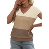 image:imageWIHOLL Short Sleeve Sweater for Women V Neck Trendy Summer Tops 2026 Beach Vacation Clothes Travel Business Casual OutfitsZ  Apricot Coffee Brown