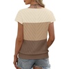 image:imageWIHOLL Short Sleeve Sweater for Women V Neck Trendy Summer Tops 2026 Beach Vacation Clothes Travel Business Casual OutfitsZ  Apricot Coffee Brown