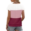 image:imageWIHOLL Short Sleeve Sweater for Women V Neck Trendy Summer Tops 2026 Beach Vacation Clothes Travel Business Casual OutfitsZ  White Pink Wine