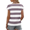 image:imageWIHOLL Short Sleeve Sweater for Women V Neck Trendy Summer Tops 2026 Beach Vacation Clothes Travel Business Casual OutfitsZ  White Purple Stripes