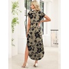 image:imageWIHOLL Summer Dresses Cap Sleeve Crewneck Maxi Long Casual Dress with Pockets Beach Vacation Sundresses 2026 TrendyFloral Black Flowers