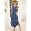 image:imageWIHOLL Summer Dresses Cap Sleeve Crewneck Maxi Long Casual Dress with Pockets Beach Vacation Sundresses 2026 TrendyFloral Blue Flowers