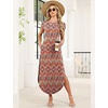 image:imageWIHOLL Summer Dresses Cap Sleeve Crewneck Maxi Long Casual Dress with Pockets Beach Vacation Sundresses 2026 TrendyFloral Boho Yellow