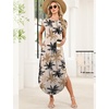 image:imageWIHOLL Summer Dresses Cap Sleeve Crewneck Maxi Long Casual Dress with Pockets Beach Vacation Sundresses 2026 TrendyFloral Hawaii Coconut Trees