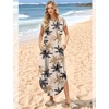 image:imageWIHOLL Summer Dresses Cap Sleeve Crewneck Maxi Long Casual Dress with Pockets Beach Vacation Sundresses 2026 TrendyFloral Hawaii Coconut Trees