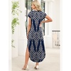 image:imageWIHOLL Summer Dresses Cap Sleeve Crewneck Maxi Long Casual Dress with Pockets Beach Vacation Sundresses 2026 TrendyFloral Navy Blue  White Striped