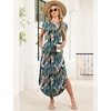 image:imageWIHOLL Summer Dresses Cap Sleeve Crewneck Maxi Long Casual Dress with Pockets Beach Vacation Sundresses 2026 TrendyFloral Palm Leaf