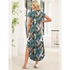image:imageWIHOLL Summer Dresses Cap Sleeve Crewneck Maxi Long Casual Dress with Pockets Beach Vacation Sundresses 2026 TrendyFloral Palm Leaf