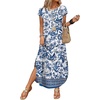 image:imageWIHOLL Summer Dresses Cap Sleeve Crewneck Maxi Long Casual Dress with Pockets Beach Vacation Sundresses 2026 TrendyFloral Porcelain Blue