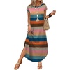 image:imageWIHOLL Summer Dresses Cap Sleeve Crewneck Maxi Long Casual Dress with Pockets Beach Vacation Sundresses 2026 TrendyFloral Rainbow Striped