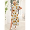 image:imageWIHOLL Summer Dresses Cap Sleeve Crewneck Maxi Long Casual Dress with Pockets Beach Vacation Sundresses 2026 TrendyFloral Yellow Flowers