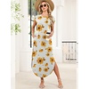 image:imageWIHOLL Summer Dresses Cap Sleeve Crewneck Maxi Long Casual Dress with Pockets Beach Vacation Sundresses 2026 TrendyFloral Yellow Flowers