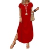 image:imageWIHOLL Summer Dresses Cap Sleeve Crewneck Maxi Long Casual Dress with Pockets Beach Vacation Sundresses 2026 TrendyRed