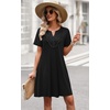 image:imageWIHOLL Summer Dresses for Women Casual Tshirt Boho Dress Wedding Guest Dresses Short Sleeve Fashion Beach Vacation Clothes0black