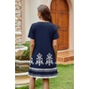 image:imageWIHOLL Summer Dresses for Women Casual Tshirt Boho Dress Wedding Guest Dresses Short Sleeve Fashion Beach Vacation Clothes1navy Ethnic Floral