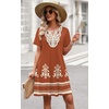 image:imageWIHOLL Summer Dresses for Women Casual Tshirt Boho Dress Wedding Guest Dresses Short Sleeve Fashion Beach Vacation Clothes1orange Flower