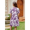 image:imageWIHOLL Summer Dresses for Women Casual Tshirt Boho Dress Wedding Guest Dresses Short Sleeve Fashion Beach Vacation Clothes1purple Ethnic Floral