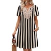 image:imageWIHOLL Summer Dresses for Women Casual Tshirt Boho Dress Wedding Guest Dresses Short Sleeve Fashion Beach Vacation Clothes2vertical Striped