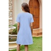 image:imageWIHOLL Summer Dresses for Women Casual Tshirt Boho Dress Wedding Guest Dresses Short Sleeve Fashion Beach Vacation ClothesBlue Stripes