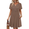 image:imageWIHOLL Summer Dresses for Women Casual Tshirt Boho Dress Wedding Guest Dresses Short Sleeve Fashion Beach Vacation ClothesCoffee