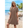 image:imageWIHOLL Summer Dresses for Women Casual Tshirt Boho Dress Wedding Guest Dresses Short Sleeve Fashion Beach Vacation ClothesCoffee