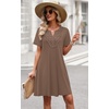 image:imageWIHOLL Summer Dresses for Women Casual Tshirt Boho Dress Wedding Guest Dresses Short Sleeve Fashion Beach Vacation ClothesCoffee