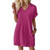 image:imageWIHOLL Summer Dresses for Women Casual Tshirt Dress Midi Dresses Fashion Beach Vacation Clothes0hot Pink