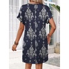 image:imageWIHOLL Summer Dresses for Women Casual Tshirt Dress Midi Dresses Fashion Beach Vacation Clothes1navy Ethnic Print