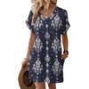 image:imageWIHOLL Summer Dresses for Women Casual Tshirt Dress Midi Dresses Fashion Beach Vacation Clothes1navy Ethnic Print