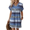 image:imageWIHOLL Summer Dresses for Women Casual Tshirt Dress Midi Dresses Fashion Beach Vacation Clothes2blue Gray Stripe