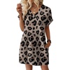 image:imageWIHOLL Summer Dresses for Women Casual Tshirt Dress Midi Dresses Fashion Beach Vacation Clothes4beige Leopard