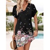 image:imageWIHOLL Summer Dresses for Women Casual Tshirt Dress Midi Dresses Fashion Beach Vacation ClothesBlack Ditsy Floral