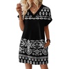 image:imageWIHOLL Summer Dresses for Women Casual Tshirt Dress Midi Dresses Fashion Beach Vacation ClothesFloral Black Stripes