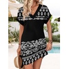 image:imageWIHOLL Summer Dresses for Women Casual Tshirt Dress Midi Dresses Fashion Beach Vacation ClothesFloral Black Stripes