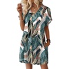 image:imageWIHOLL Summer Dresses for Women Casual Tshirt Dress Midi Dresses Fashion Beach Vacation ClothesFloral Palm Leaf