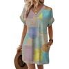 image:imageWIHOLL Summer Dresses for Women Casual Tshirt Dress Midi Dresses Fashion Beach Vacation ClothesMulticolored Geometric