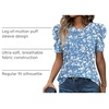 image:imageWIHOLL Summer Tops for Women Puff Sleeve Crewneck T Shirts Dressy Casual Blouses Spring Outfits Fashion ClothesBlue White